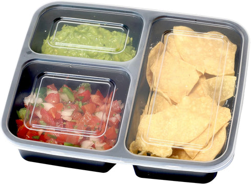 10 Pack - SimpleHouseware 3 Compartment Food Grade Meal Prep Storage Container Boxes (36 ounces)...