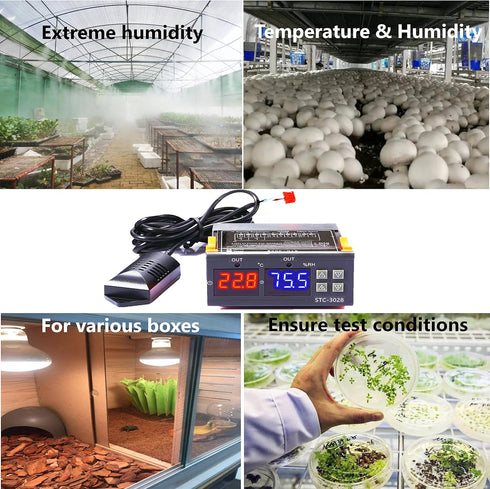 STC-3028 DC24V All-Purpose Temperature and Humidity Controller with Dual Displays and Dual Relay Outputs...