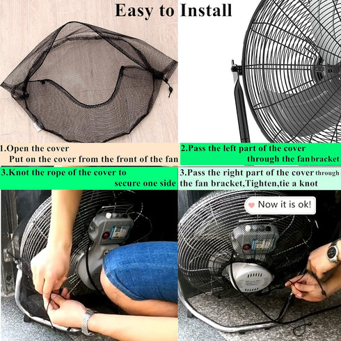 Fan Cover for 16 Inch High Velocity Floor Fan,16" Air Circulator Fan Dustproof Net Mesh Cover,Children Finger Safety Protection Covers for 16 in T...