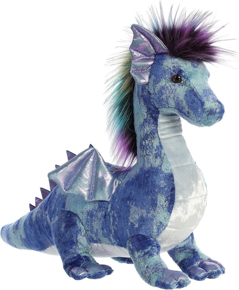 Aurora® Exquisite Luxe Boutique™ Zion Dragon™ Stuffed Animal - Luxurious Elegance - Sensory Delight - Blue 17 Inches...