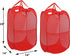 Simple Houseware Mesh Pop-Up Laundry Hamper Basket with Side Pocket, Red - 2 Pack...