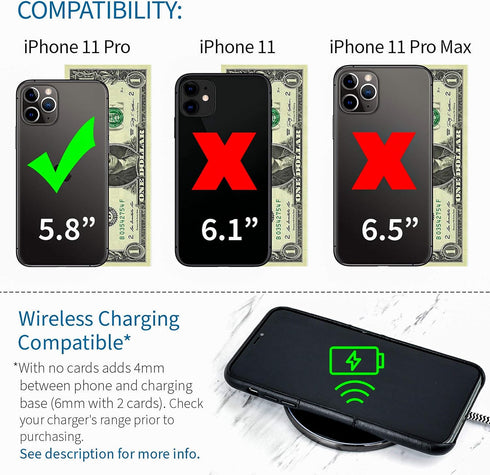 Dockem Wallet Case for iPhone 11 Pro: Built-in Metal Plate for Magnetic Mounting & 2 Credit Card Holders: M2 Exec Premium Synthetic Leather (5.8, ...