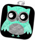 3D Rose Cute Turquoise Hounds Tooth Patterned Owl Pot Holder, 8" x 8"...