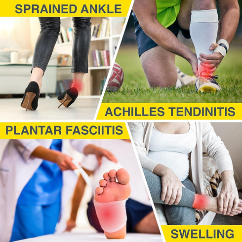 Bracoo 2 Pack Ankle Brace Compression Sleeve for Women & Men, Adjustable Ankle Support Strap for Sprained, Plantar Fasciitis, Pain Relief, Injury ...