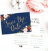 Hadley Designs 25 Navy Floral Save The Date Cards For Wedding, Engagement, Anniversary, Baby Shower, Birthday Party, Flower Save The Dates Postcar...