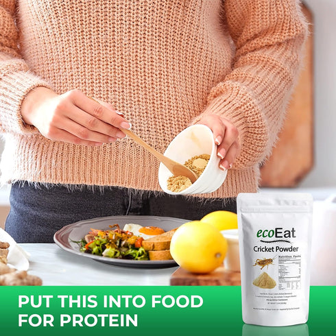 ecoEat Cricket Flour Powder Protein - 100g - Healthy Powder Edible Insect Powder...