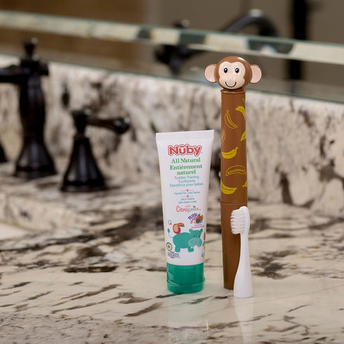 Nuby Electric Toothbrush with Animal Character, Monkey...