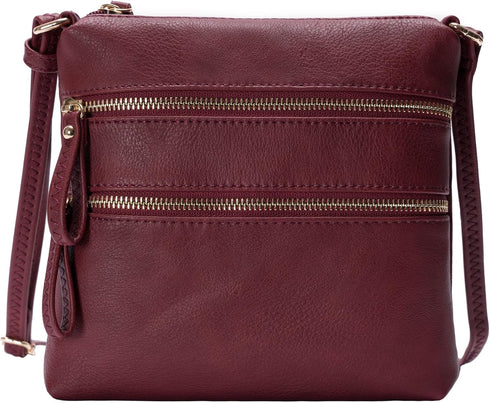 Solene Multi Zipper Pocket Crossbody Bag with Strap, Lightweight Travel bag, Daily Cell Phone Purses Messenger bag...
