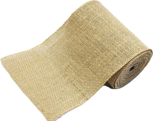 Burlap Jute Ribbon 5 inch x 30 feet Tight Weave and Finish Edges | Jute- Burlap Roll of 10 Yards Eco-Friendly, Natural Ribbon Rolls (Natural, 5 In...