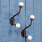 IndianShelf 2 Packs Decorative Coat Hooks Unique Wall Hooks Kids Iron Coat Rack Wall Mounted White Towel Holder Simple Hangers...