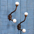 IndianShelf 2 Packs Decorative Coat Hooks Unique Wall Hooks Kids Iron Coat Rack Wall Mounted White Towel Holder Simple Hangers...