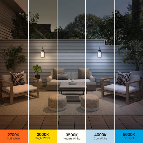 Feit Electric LED Dusk-to-Dawn Light Bulb, A21 100W Equivalent, 5CCT, Non-Dimmable, E26 Base, 90 CRI, 1500 Lumens, Standard Light Bulb with Switch...