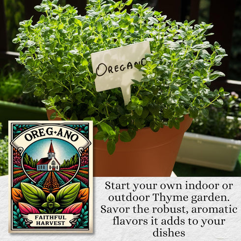Oregano Herb Seeds - Non-GMO, Untreated, Heirloom - Ideal for Indoor & Outdoor Gardening - Essential for Authentic Culinary Seasoning - Featured i...