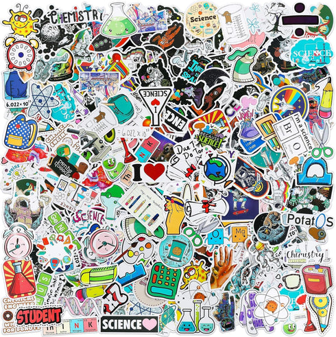 Zonon 200 Pcs Science Stickers for Students Kids Science Teachers Must Haves Chemistry Biology Physics Stickers Classroom Decor Decals for Laptop ...