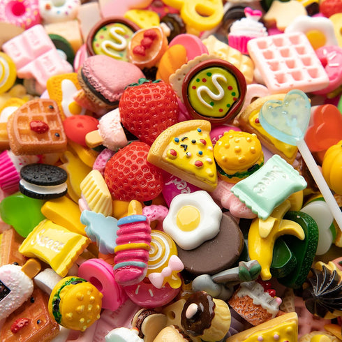 Slime Charms Food Cute Set - Mixed Lot Assorted Food Resin Flatback Cute Sets for DIY Crafts Making,Decorations,Scrapbooking,Embellishments,Hair C...
