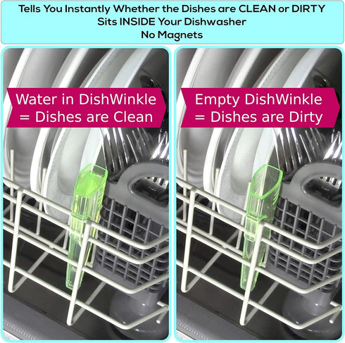 DishWinkle Clean Dirty Dishwasher Indicator, Works INSIDE Your Dishwasher, Totally Unique Concept and Design, Simple and Effortless Operation, Made in the USA by Quality Clever (Blue)