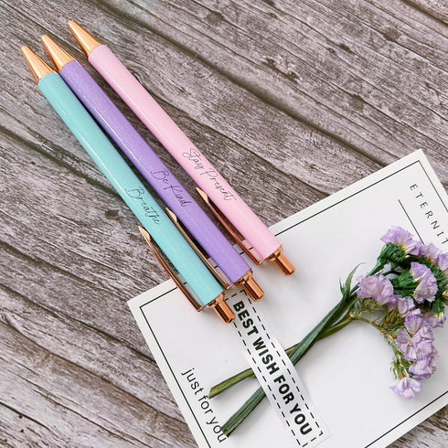 Jxueych Fancy Metal Pen Set with Inspirational Motivational Quotes Nice and Cute Boss Lady Gifts Teacher Pens Office Decor Coworker Employee Appre...