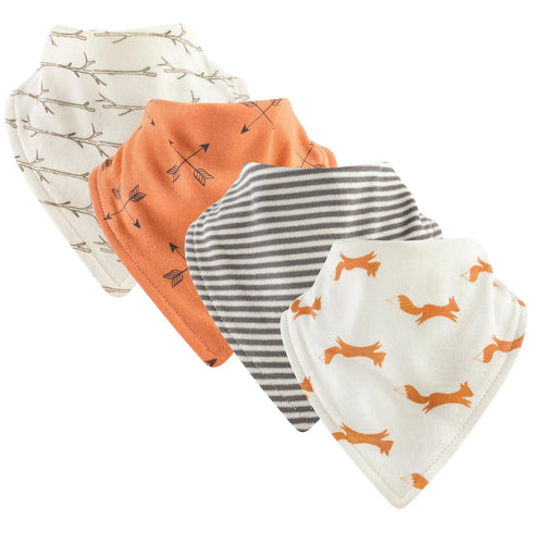 Touched by Nature Unisex Baby Organic Cotton Bandana Bibs, Fox, One Size...