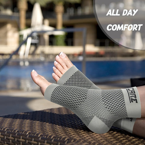 Compression Socks for Women & Men Open Toe (2 Pairs) - Best Ankle Compression Sleeve for Swelling, Achilles Tendonitis, Heel Pain & Plantar Fascii...