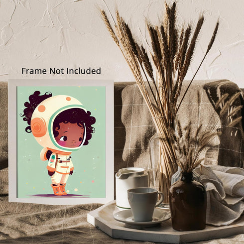 Posterizer 1 pcs-lttle astronaut girl-Abstract & Modern Art-Kids Room Art-Gift for Daughter, Son, Kids-decor for nursery toddlers kids room- UNFRA...