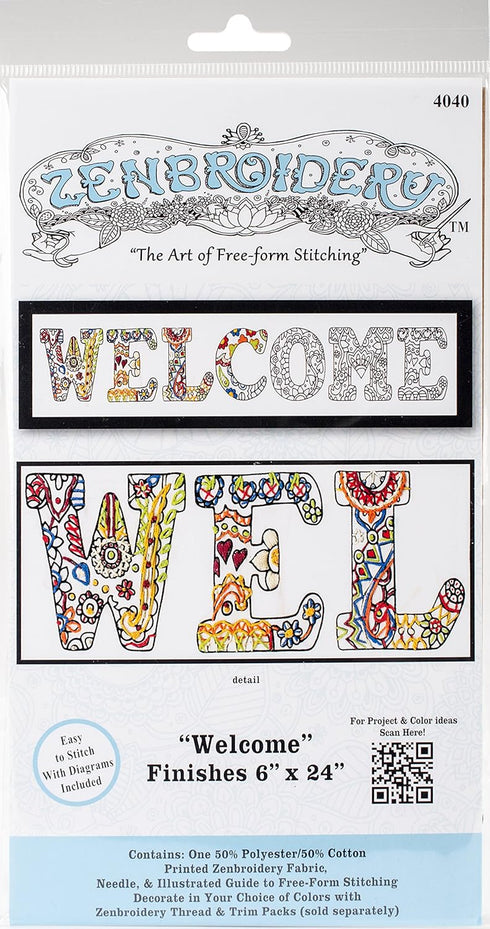 Design Works Crafts Inc. Design Works Zenbroidery, Welcome, 6" x 24" Craft Kit, Various......
