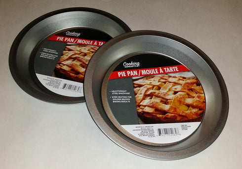 Two 9 inch Pie Pans a Heavy weight steel none stick bakeware set with even heating (Standard version)...