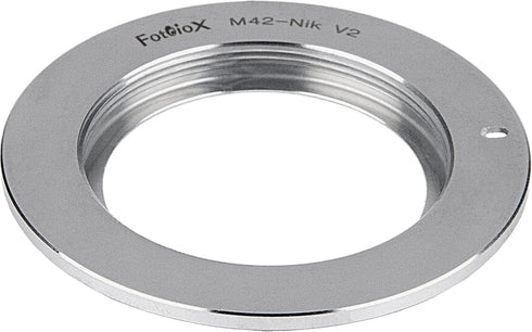 Fotodiox Chrome Lens Mount Adapter (Type 2) - Compatible with M42 (42mm x1 Thread Screw) Lens to Nikon F Mount D/SLR Cameras...
