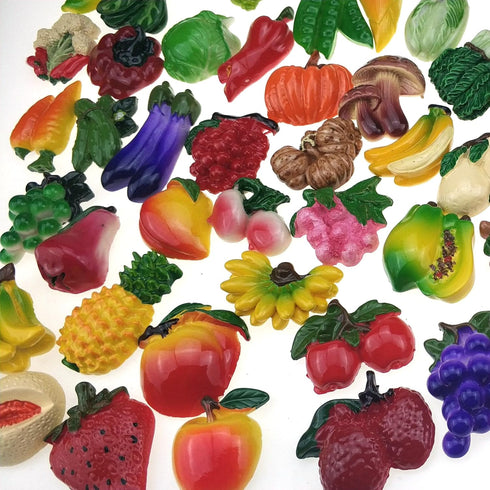 random 12Pcs creative 3D resin fruit vegetables fridge magnets funny cute decoration refrigerator magnet accessories office school whiteboard magn...