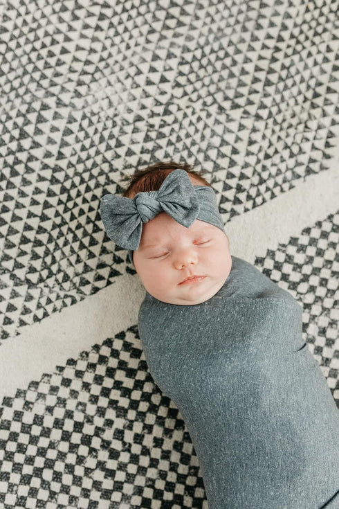 Copper Pearl Baby Bows: Stylish Headbands for Baby Girls, Premium Soft and Stretchy Baby Headbands, Perfect for Newborns, Trendy Designs - Slate...