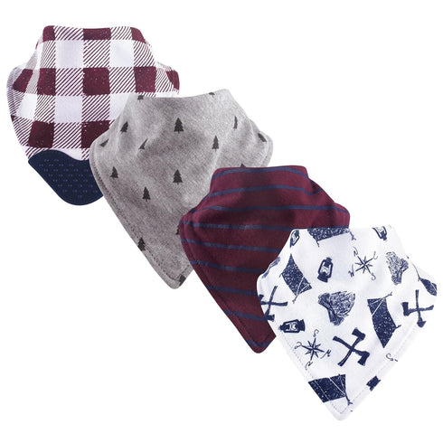 Yoga Sprout Bandana Bib with Teether, Happy Camper 4 Pack...
