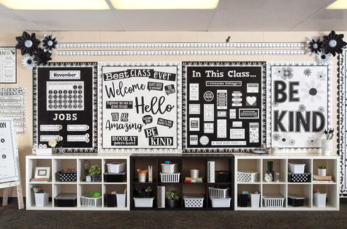 Teacher Created Resources Black and White Floral Be Kind Bulletin Board (TCR6801)...