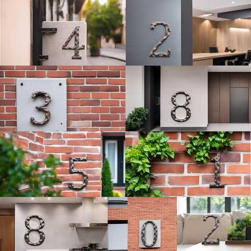 5 Inch House Numbers for Outside-Cast Iron Metal Home Address Number/Heavy Duty & Sturdy Unique Hammered Look/Number 8...