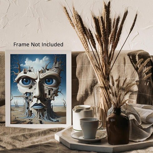 Posterizer 1 pcs-sci-fi futuristic city bult in alien head-Abstract & Modern Art-Fantasy & Fiction Art-Gift for Art Lovers-Decor for Home & Office...