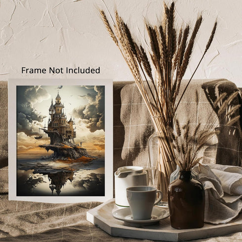 Posterizer 1 pcs-Old Castle in Post-Apocalyptic World-Abstract & Modern Art-Fantasy & Fiction Art-Gift for Art Lovers-Decor for Home & Office- UNF...
