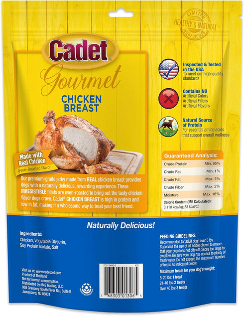 Cadet Gourmet Chicken Breast Dog Treats - Healthy & Natural Chicken Dog Training Treats for Small & Large Dogs - Inspected & Tested in USA (14 oz....