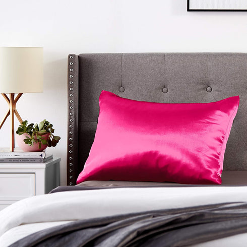 Morning Glamour Single Satin Pillowcase for Hair & Skin, Similar to Silk, Standard/Queen Size, Cooling Pillow Case with Envelope Closure, Gifts fo...