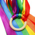 WILLBOND 3 Pieces Rainbow Hand Kite Ribbon Wrist Ribbons, Ribbon Wind Wand Dancing Ribbon Streamer with Wood Ring Learning Sensory Educational Toy...