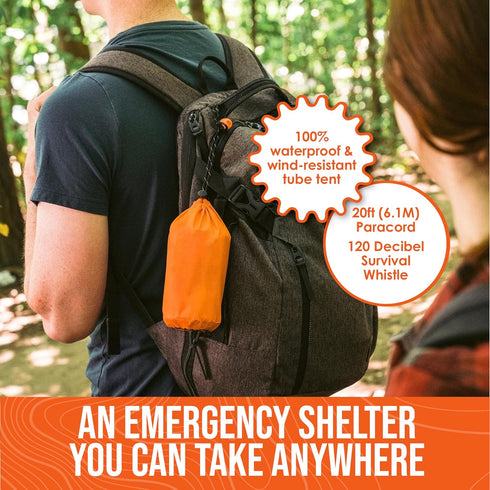 Go Time Gear Life Tent Emergency Survival Shelter – 2 Person Emergency Tent – Use As Survival Tent, Emergency Shelter, Tube Tent, Survival Tarp - ...