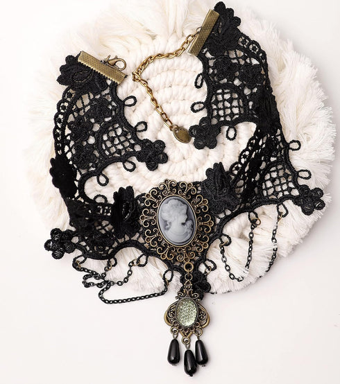 Sacina Victorian Lace Choker Necklace, Black Velvet, Zinc Alloy, Goth Jewelry Gift for Women...