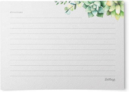 48 Succulents Recipe Cards, 4x6 in, Water Resistant...