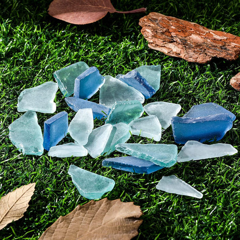 Jetec Sea Glass for Crafts Seaglass Pieces Decor Flat Frosted Sea Glass Vase Filler Crushed for Beach Wedding Party Decor Home Aquarium DIY Art Cr...