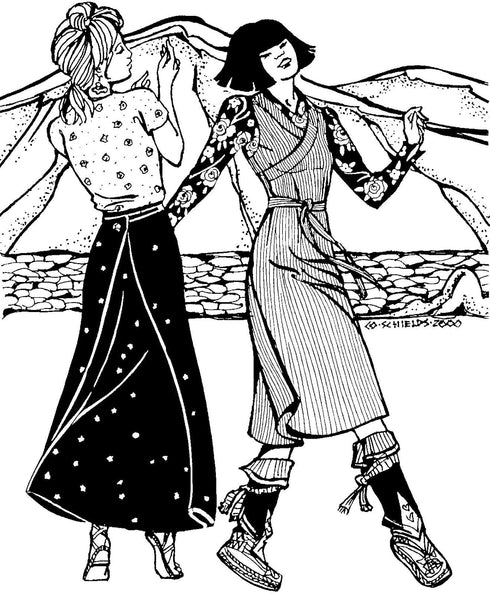 Folkwear #131 Tibetan Chupa Jumper Skirt Dress Tibet Traditional Sewing Pattern (Pattern Only) folkwear131...