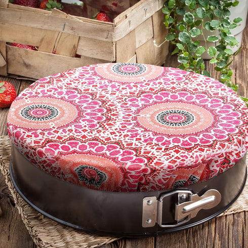 Patelai 10 Pieces Bowl Covers Reusable in 5 Size Stretch Cloth Fabric Bowl Covers Elastic Food Storage Covers Cotton Bread Bowl Covers Reusable Li...