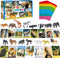 15 PCS Safari Animal Figurines with 15 Introducing Flashcards, Realistic Zoo Animal Figures Montessori Toys Science Educational Matching Game for ...