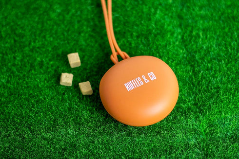 ruffles & co. Silicone Dog Training Stylish Treat Bag Easy to Clean Travel Friendly (Sunset Orange)...