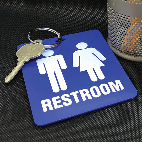 Lucky Line - Unisex Restroom Pass Key Tag, Plastic with Split Key Ring Keychain Identifier for Restaurant, Office, Gas Station, 1 Per Pack (53201)...