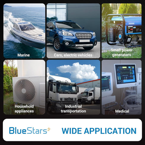 BlueStars 5 Packs 12Amp Thermal Circuit Breaker 125/250V AC 32V DC - Overload Protector with Push Button Manual Reset, Quick Connect Terminals, Wa...