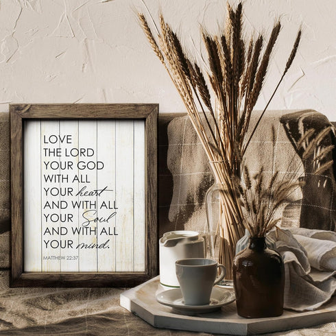 Posterizer 1 pcs-Bible verse Matthew 22: 37-love the lord-Religious Posters-Motivational & Inspirational Art-Gifts for Christians-Living Room Bedr...