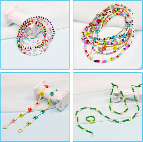 Bala&Fillic Magenta Color 3mm Seed Beads About 3600pcs/100Grams in Bag, 8/0 Glass Craft Beads for Making Bracelet and Necklace (Magenta)...