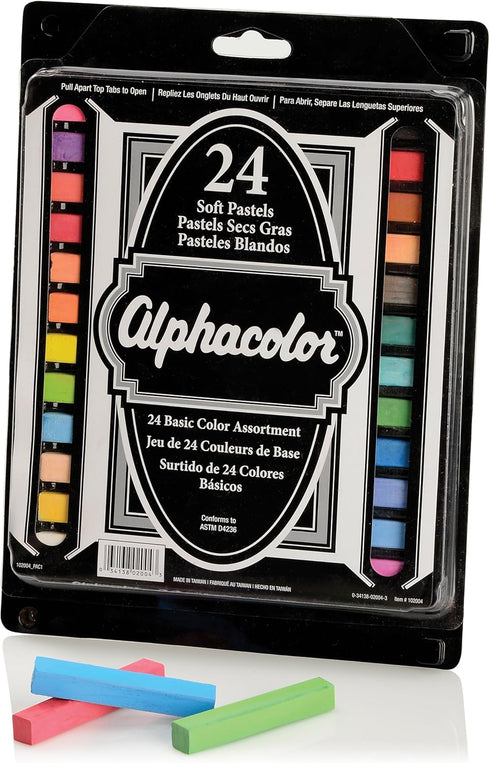 Derwent Alphacolor Soft Square Pastels, Multi-Colored, 24 Pastels per Set (102004)...